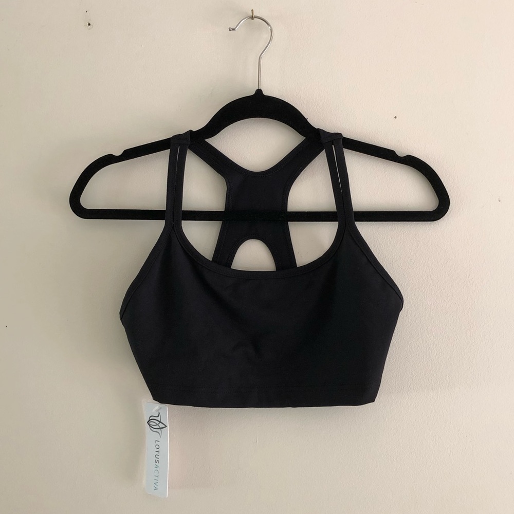 NWT Lotus Activa Black Sports Bra